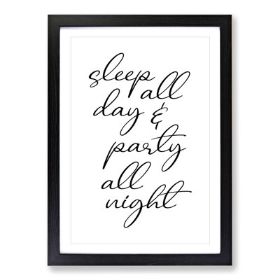 Party All Night - Picture Frame Typography