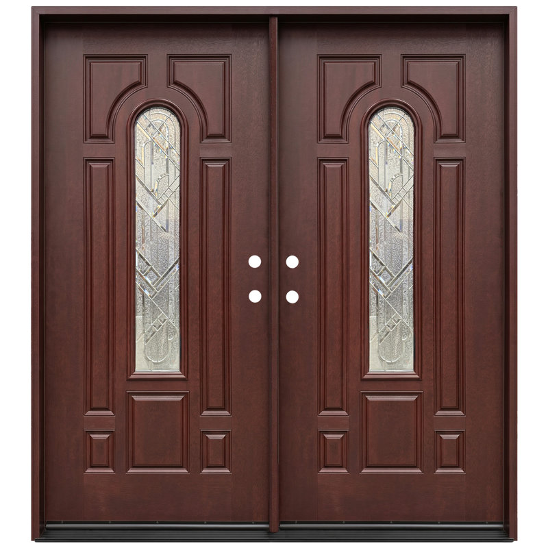 80'' Paneled Fiberglass Front Entry Doors, 80" H x 72" W, Right Hand/Inswing