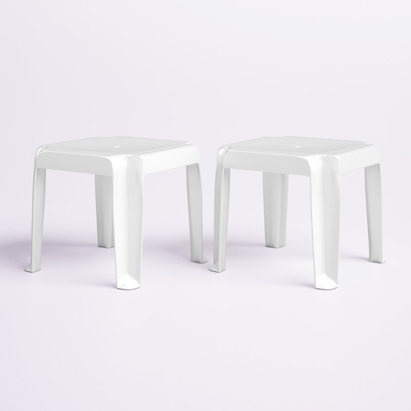 Accomac Plastic Side Table, White