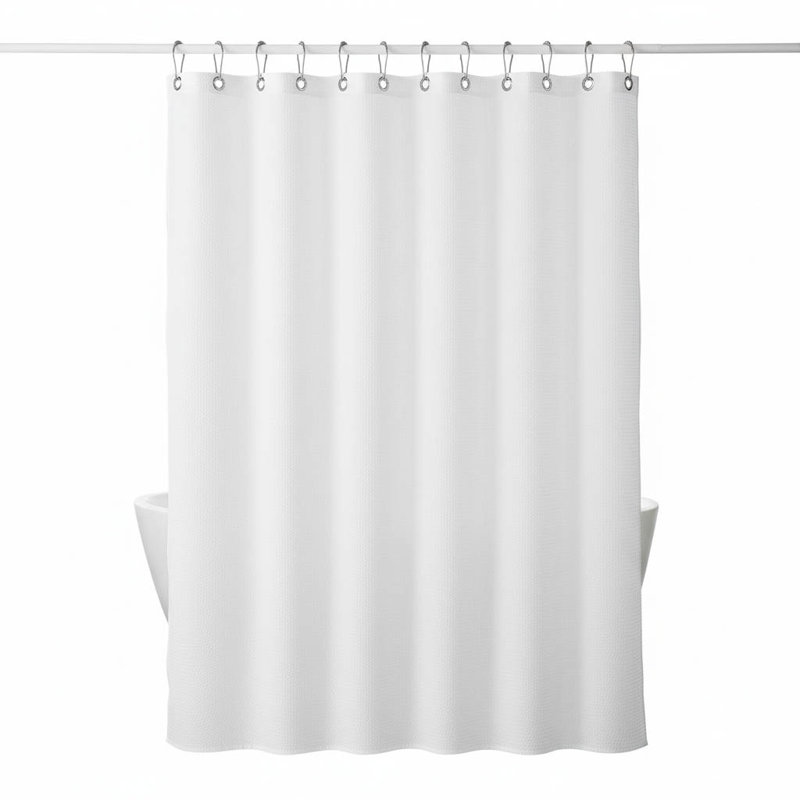 Waffle Weave Fabric Shower Curtain Waterproof
