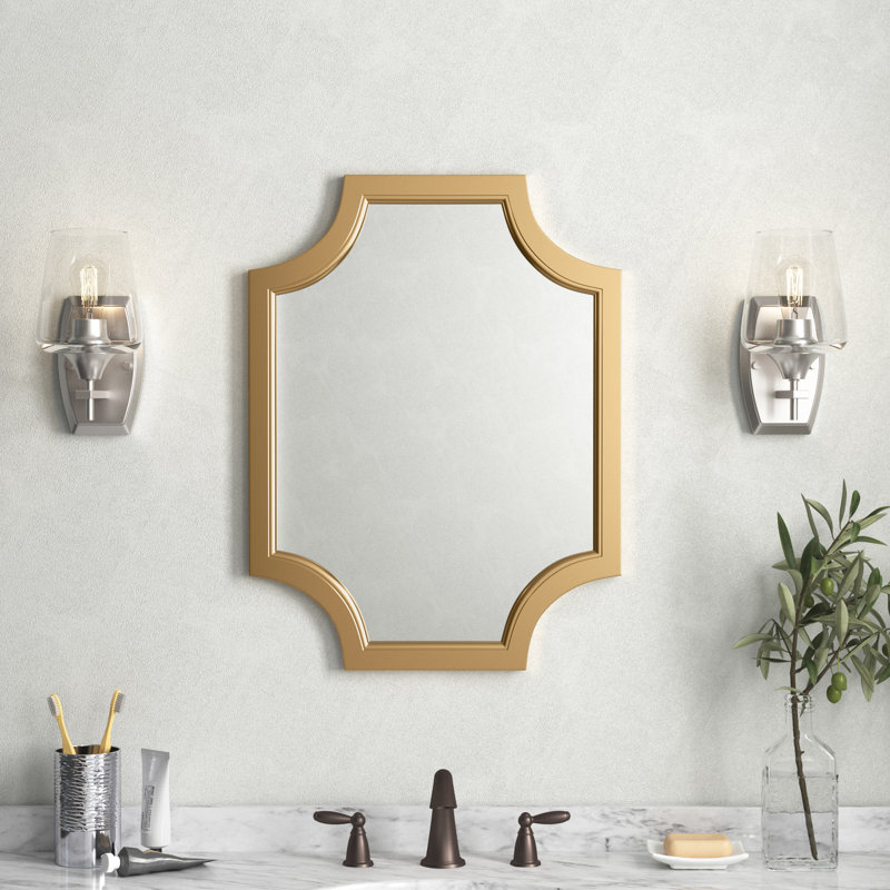 Miroir d'appoint Mertztown Glam, 24 po x 18 po, Or