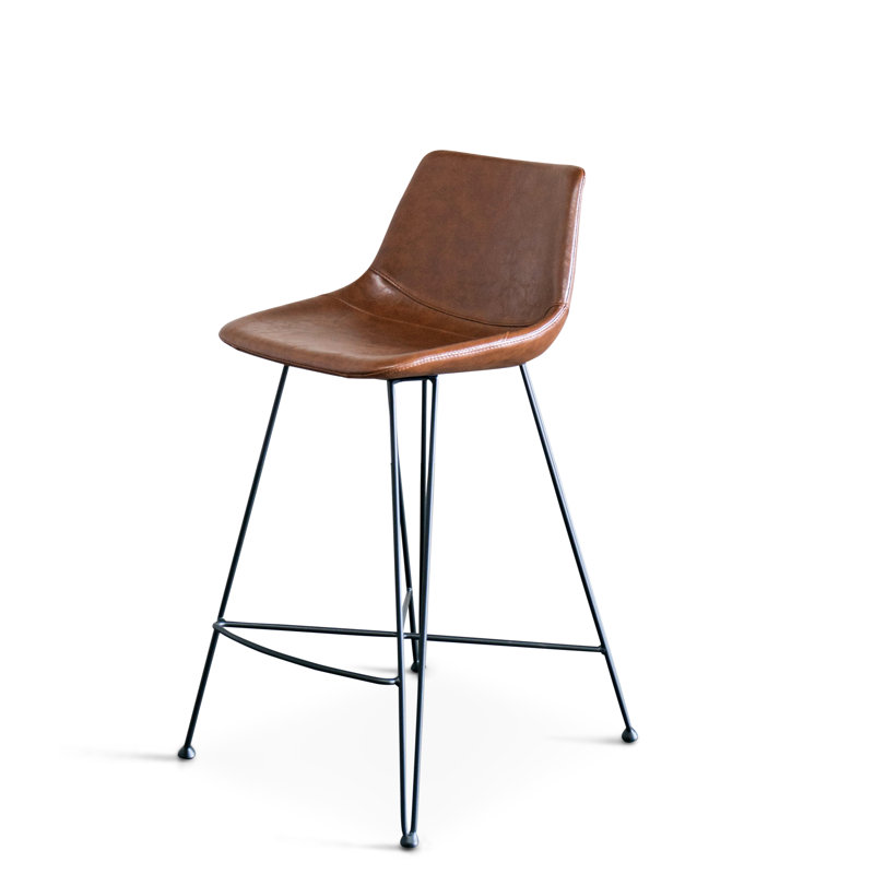Volya Bar & Counter Stool Faux Leather, Brown, Bar Stool (30" Seat Height)