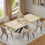 Table de salle à manger extensible 62 "à 78" pour 6-8 personnes, table de salle à manger rectangulaire en panneau de fibres à densité moyenne