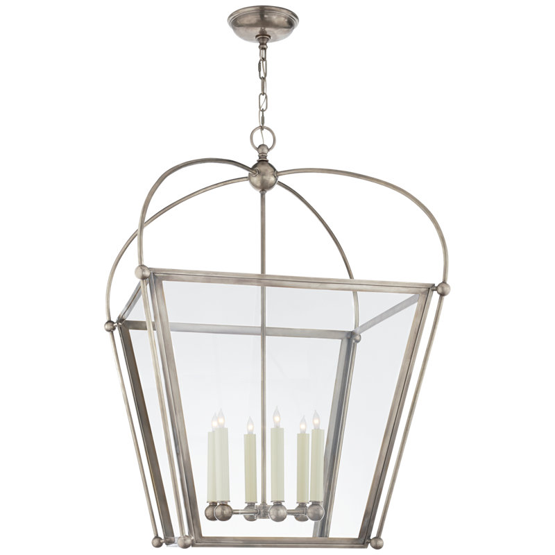 Chapman & Myers Riverside Large Square Lantern, Antique Nickel
