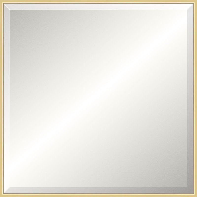 Floater 2 Solid Wood Mirror, Gold, Square, 23.25" x 23.25"
