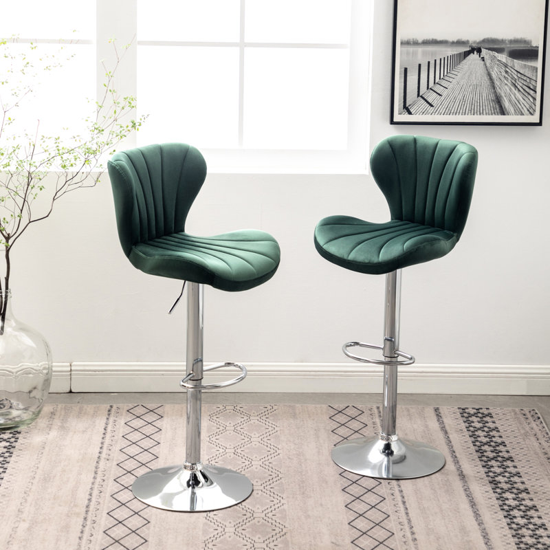 , De 2 avec sièges rembourrés et A - Repose-pieds moderne avec fonction pivotante, Green