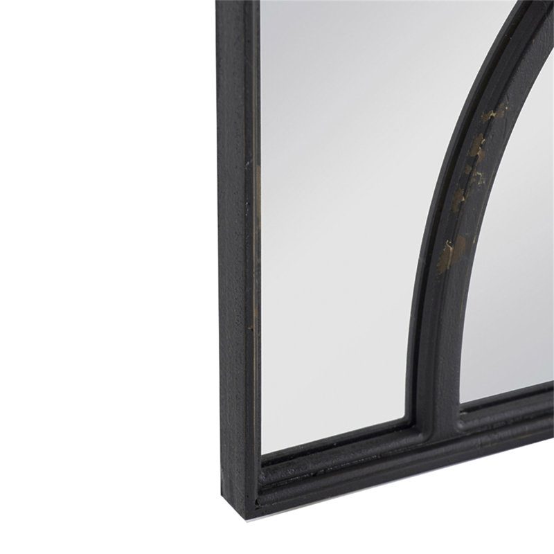 Miroir mural 16 po x 23 po rectangulaire en bois avec cadre noir antique, décoration verticale ou horizontale pour le salon, ensemble de 2