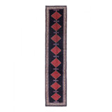 One-of-a-Kind 2'8'' X 13'11'' 1970s Area Rug in Navy Blue/Red/Beige