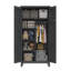 Armoire de rangement pour outils en métal de 73 po de hauteur, avec un grand espace de rangement pour le garage, l'entrepôt, le jardin, le bureau, le salon, la salle de bain et la buanderie (ardoise)