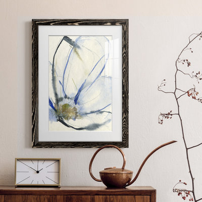 Cobalt & Paynes Petals II encadré mat - prêt à accrocher