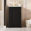 Meuble-lavabo contemporain noir de 20,1 po avec lavabo intégré, rangement à une porte, charnières à fermeture en douceur, tablette réglable, meuble-lavabo autoportant en pin massif et planches 20 po