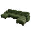 Canapé modulaire confortable à 4 places en tissu de chenille plissé avec siège ergonomique en mousse haute densité, canapé modulaire en forme de U avec 2 repose-pieds, accoudoirs arrondis arrondis et 2 coussins décoratifs ronds-134448938-134448937