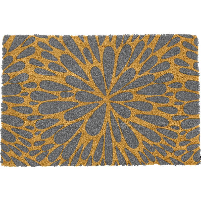 Pamphilos Petal Kitchen Mat, Grey/Orange