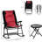 Outdoor Patio With 2 Rocking Chairs & Glass Table, Red - Ideal For Porch, Camping, Balcony 3 Piece In Folding Thick Padding Foldable Coffee Table