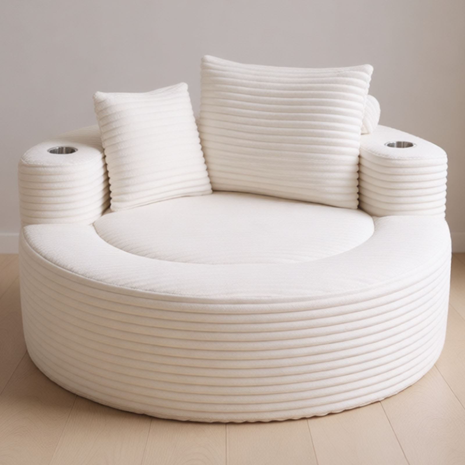 Wrought Studio™ Round Memory Foam Sofa Bed Sectional With 3 Pillows ...