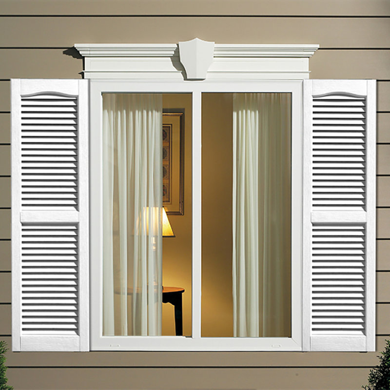 Shutters Vinyl Louvered, 50" H x 14" W x 0.93" D, White