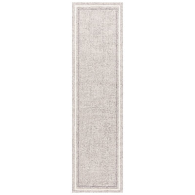 Narragansett Ebony Hand Tufted Wool/Cotton Striped Rug in Grey/Ivory