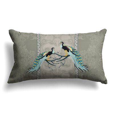 Enchanted Peacock  Rectangular Throw Pillow