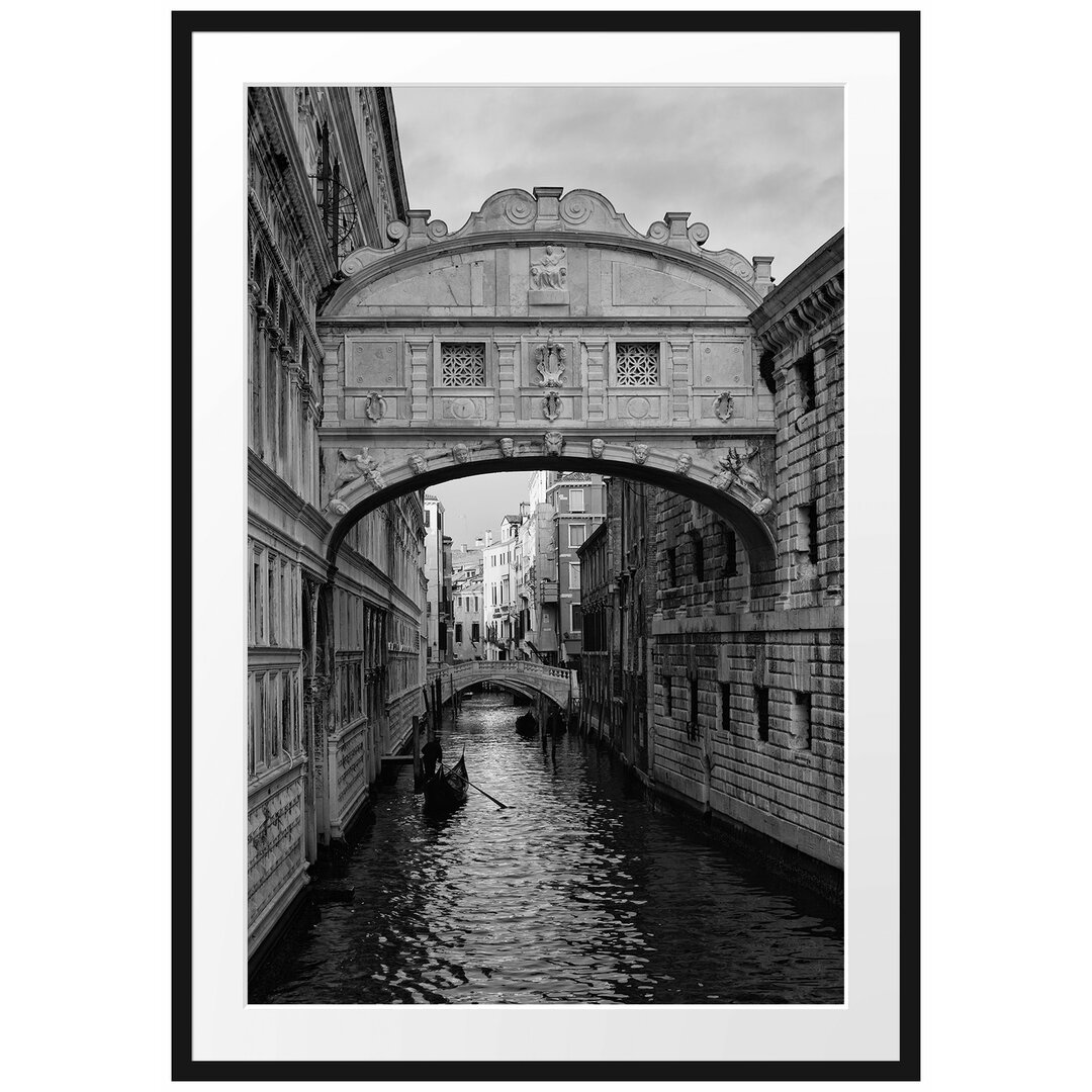 Gerahmtes Poster Romantischer Kanal in Venedig