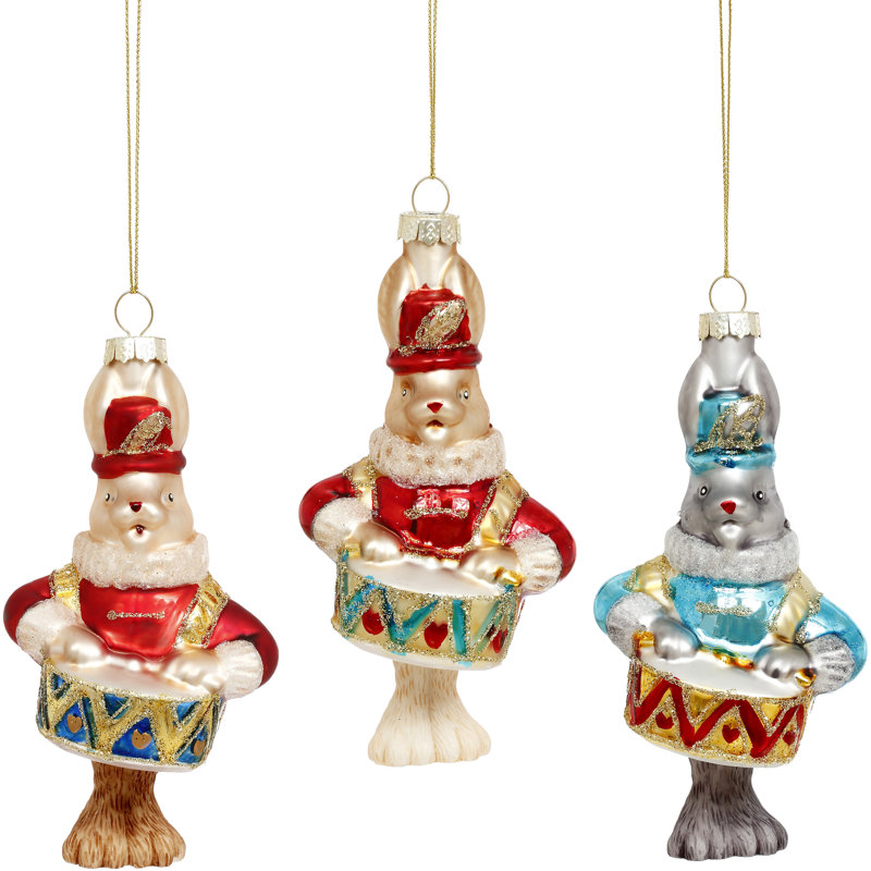 Drummer Seal Ornament - 5 Inches Set Of 6