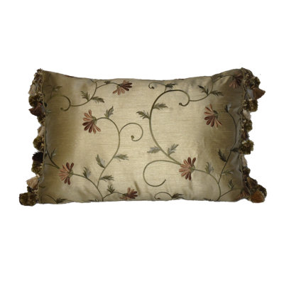 Silk Rectangular Floral Embroidered Gold Silk
