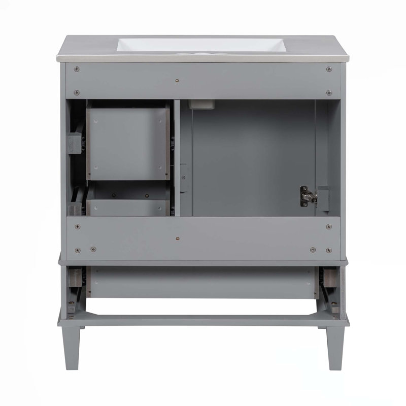 Ensemble de meuble-lavabo moderne 30 po avec meuble-lavabo 30 po, Gris