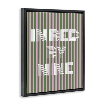 In Bed By Nine Framed Floater Canvas Wall Art, design by House of Lulu