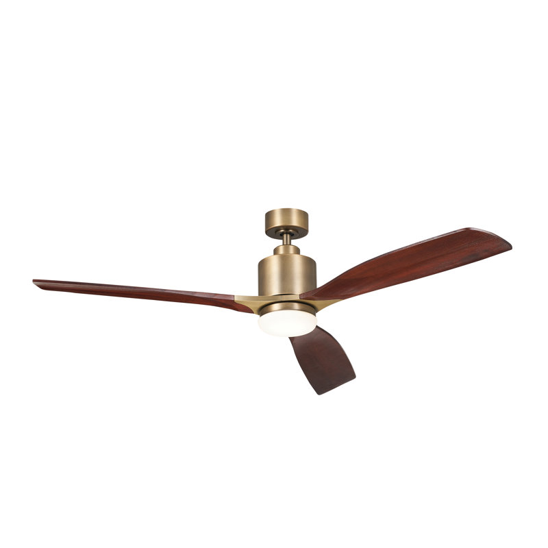 Ridley 60'' Ceiling Fan with LED Lights, Brushed Natural Brass/Brown