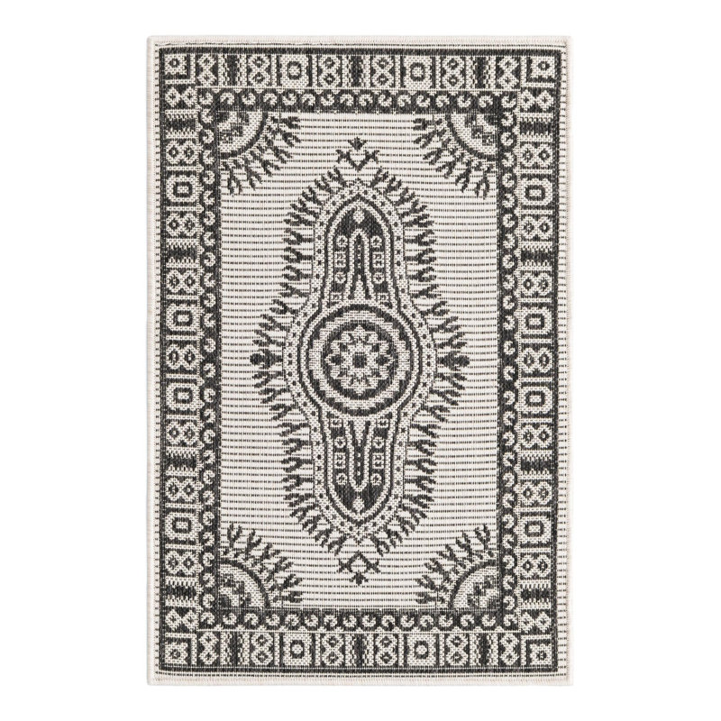 Tapis intérieur / extérieur en plastique polypropylène tissé à la machine Abtract, Rectangle 2 pi x 3 pi 1 po