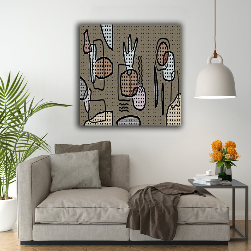 Boho Abstract 62 - Impression sur toile tendue, H 8 po x l 8 po x P 1,5 po