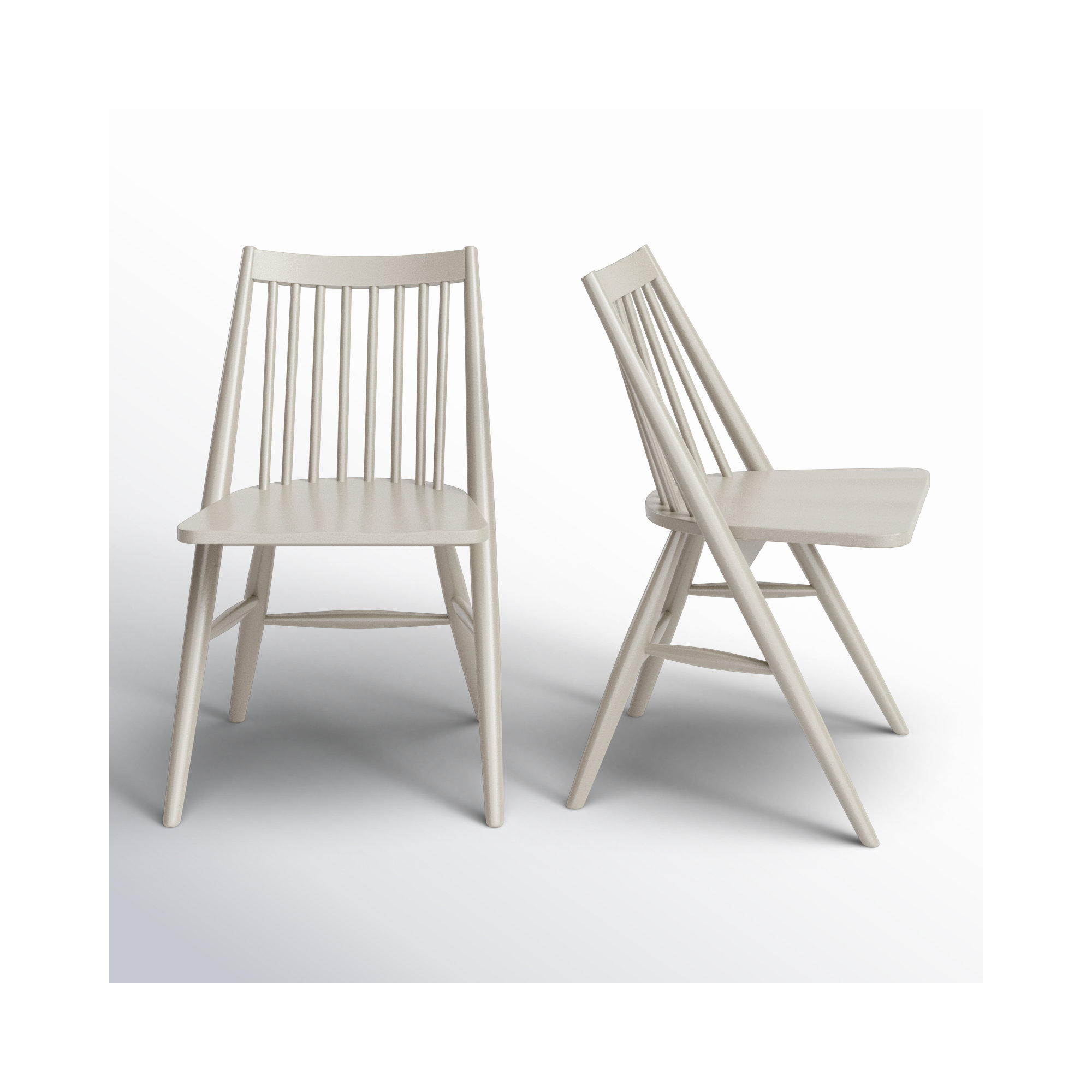 Kloss Solid Wood Slat Back Side Chair, Gray