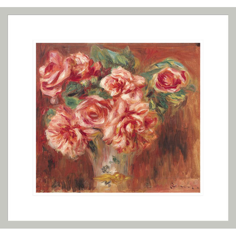«Roses in a Vase» par Pierre-Auguste Renoir, impression giclée encadrée, 17,75 po H x 18,9 po L