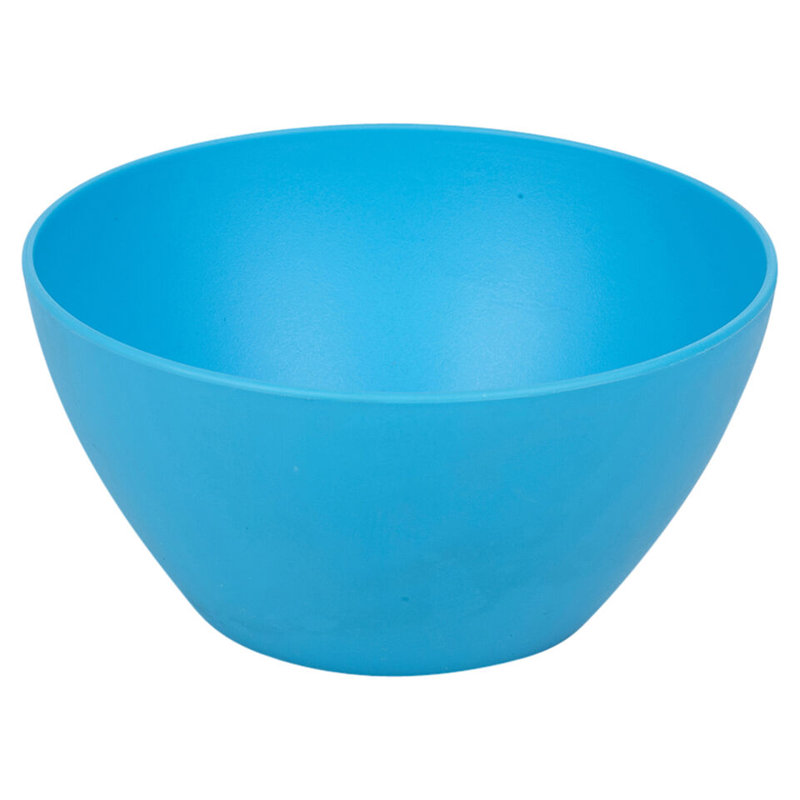 6x High Quality Small Deep Round Reusable Solid Colour Plastic Dinner Bowls, Blue