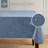 Floral Damask-Scroll Water- And Stain-Resistant Vinyl Tablecloth With Flannel Backing, 60 Inches X 120 Inches, Rectangle, Blue