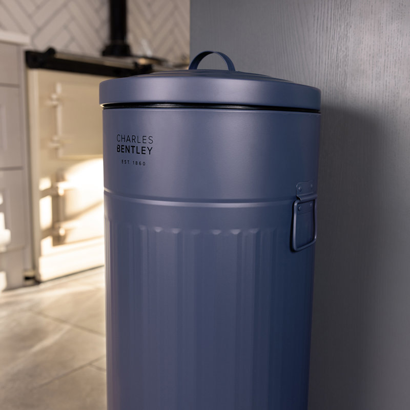 Steel Step On Kitchen Trash Can - 30L, Blue