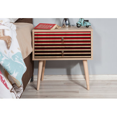 Scarlet 60cm W Manufactured Wood Bedside Table