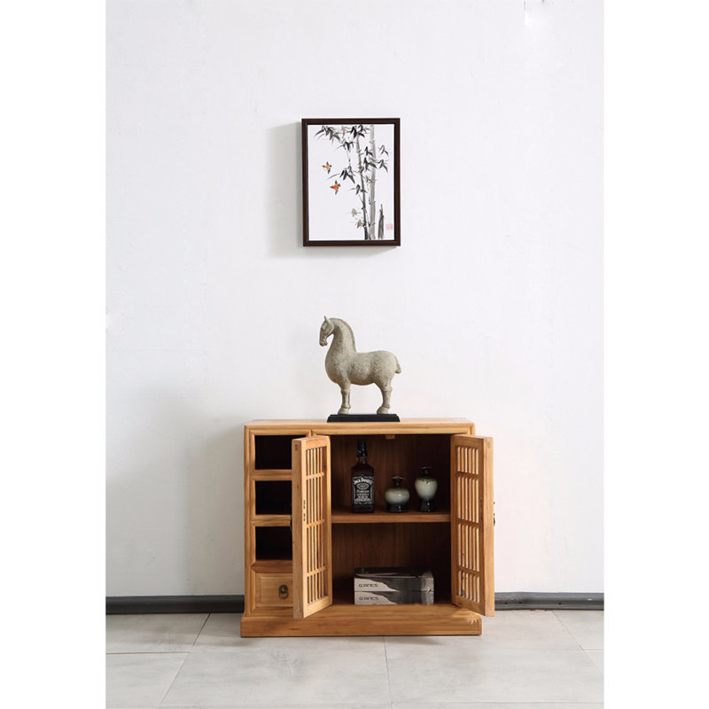 Paint-free Zen Modern Lobby Accent Cabinet, Burlywood