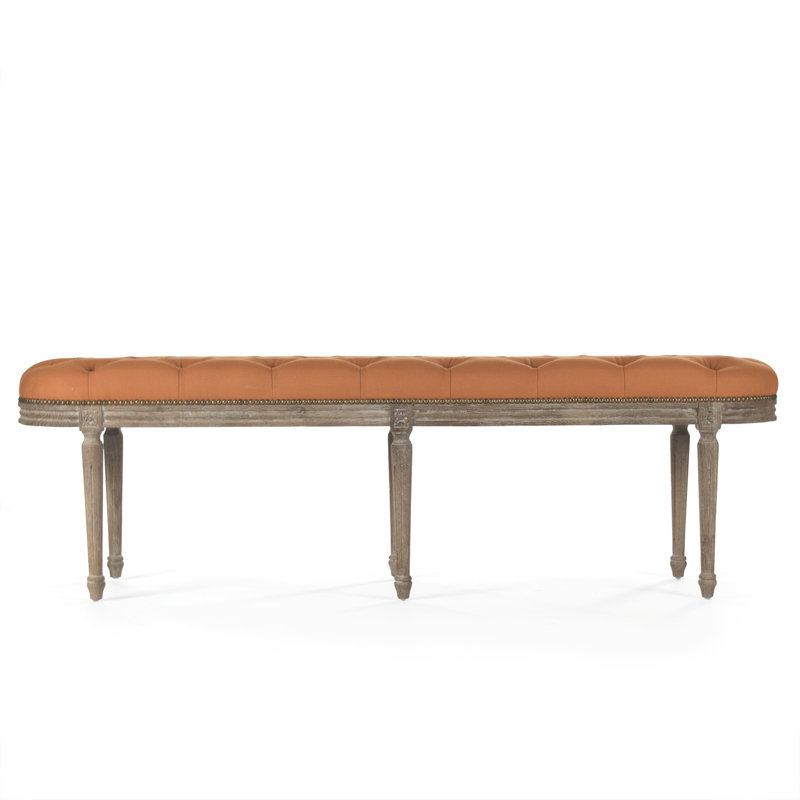 Michel Upholstered Bench, Orange