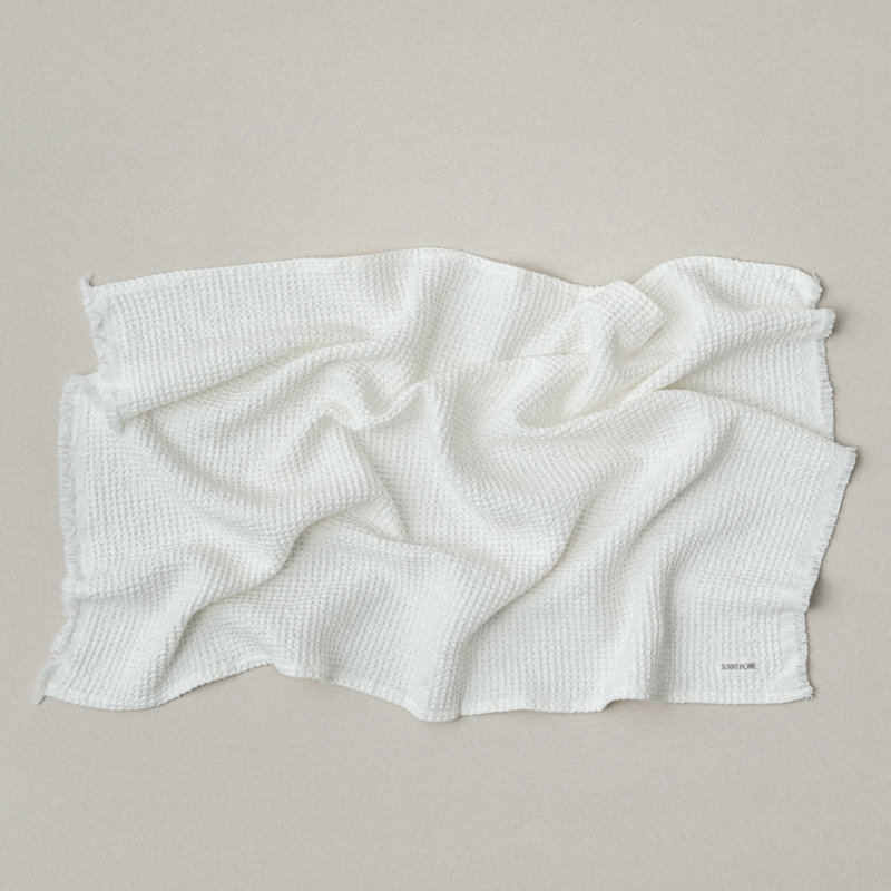 Serviettes gaufrées Everyday - Serviette de bain - Blanc doux, Blanc