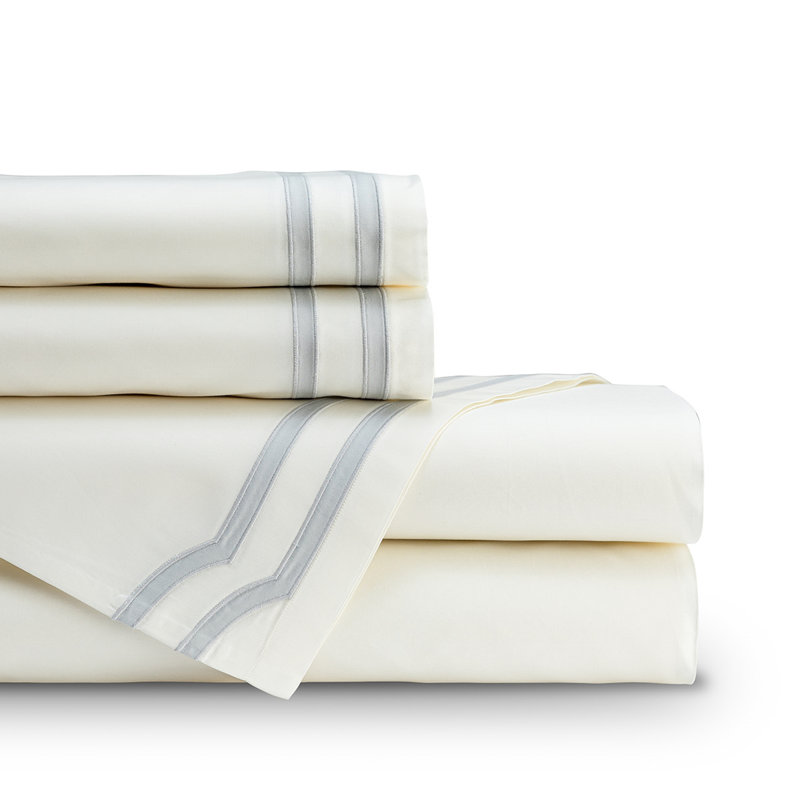Soho Sheet Set, King, Ivory/Gray