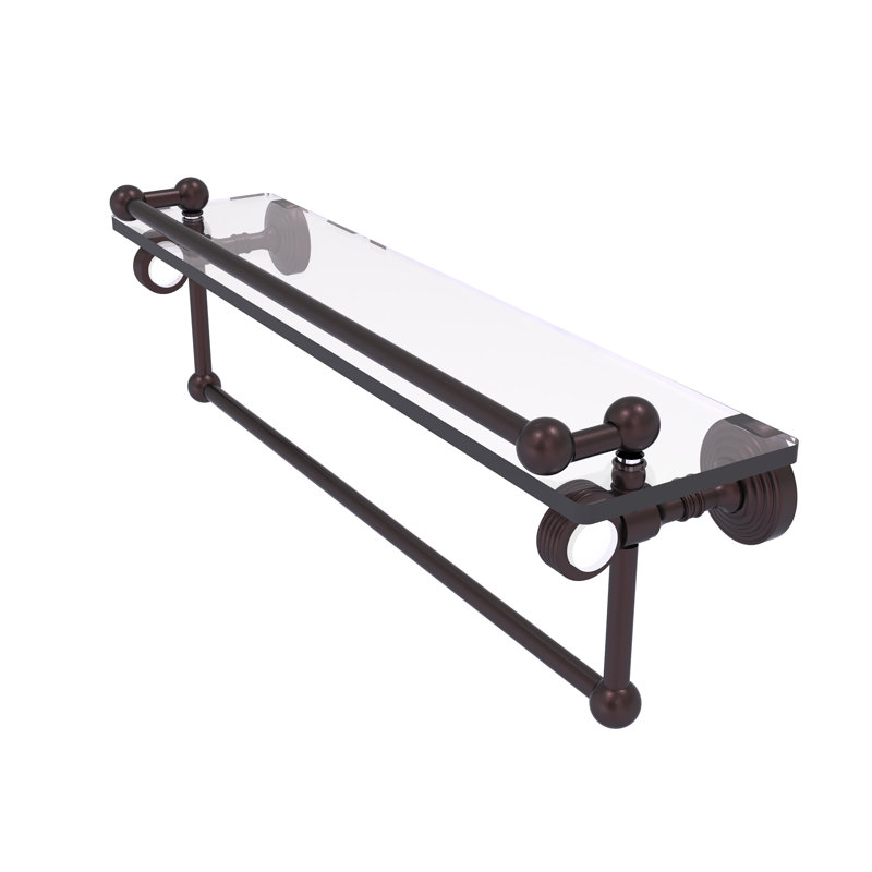 Support à tablette avec barre à serviettes Jarrell, H 5,5 po x l 22 po x P 6,8 po, Bronze antique