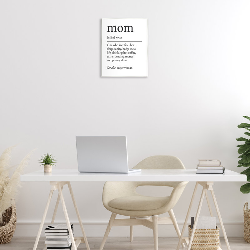 Plaque murale Mom, définition et amour