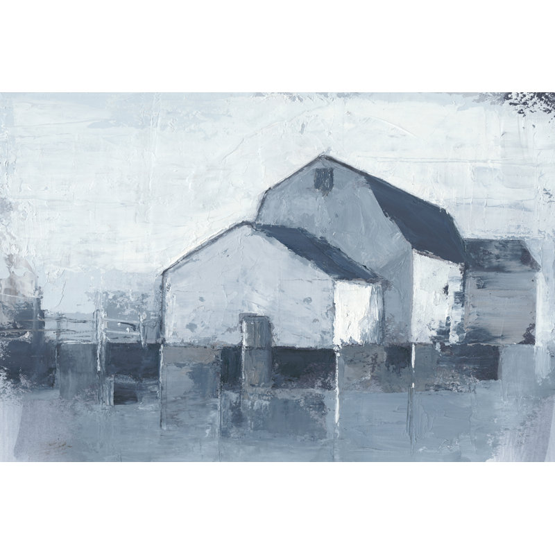 Indigo Barns II by Ethan Harper - Painting Print, Black Floater Framed, 32cm H x 48cm W