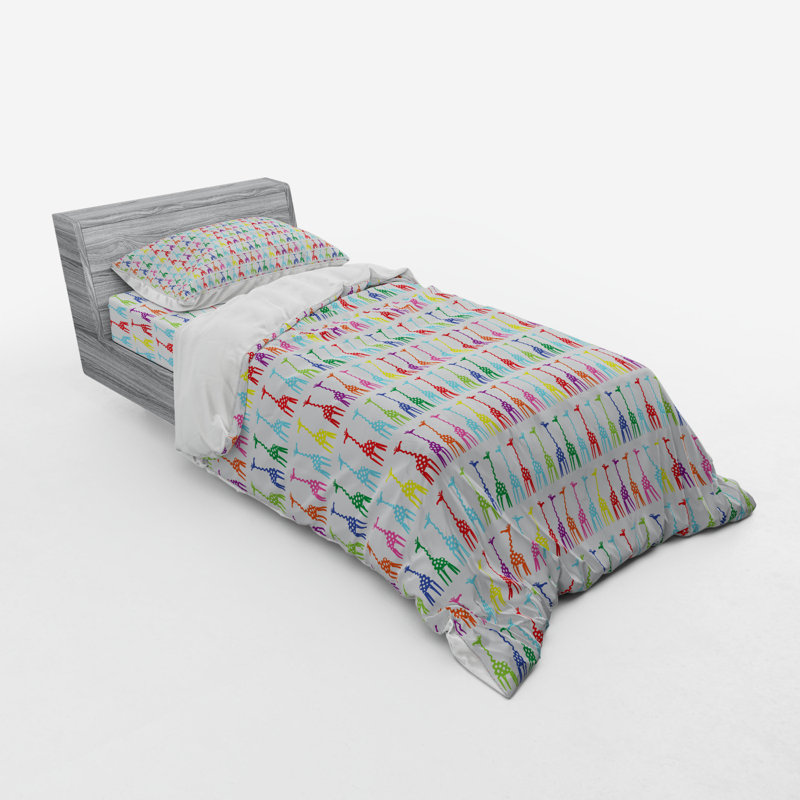 Ensemble de housse de couette giraffe, Housse de couette simple TG + 2 articles suppléme
