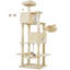 Arbre à chat H 66 po avec perchoir, condo, hamac, panier et poteau à griffes-1852776408