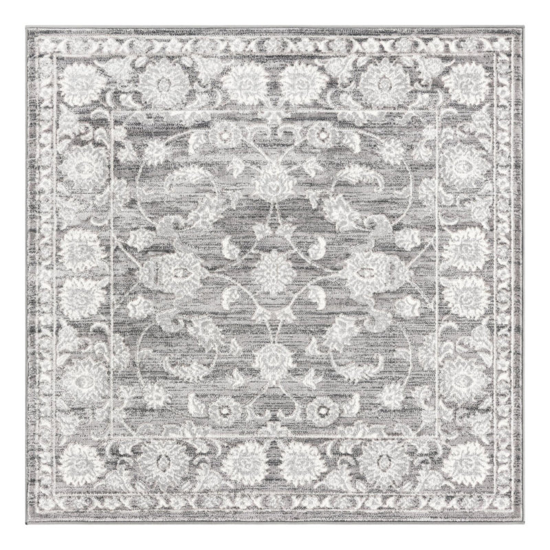 Tapis blanc / gris Musselman, Rectangle 9 pi 10 po x 14 pi, Grey