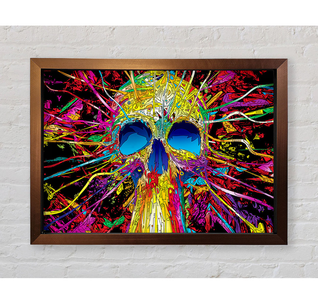 Skulls Colorful - Einzelner Bilderrahmen Kunstdrucke