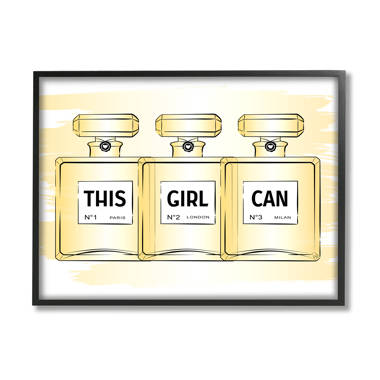 Stupell Industries This Girl Can Motivational Perfume Framed On Wood by Martina  Pavlova Print