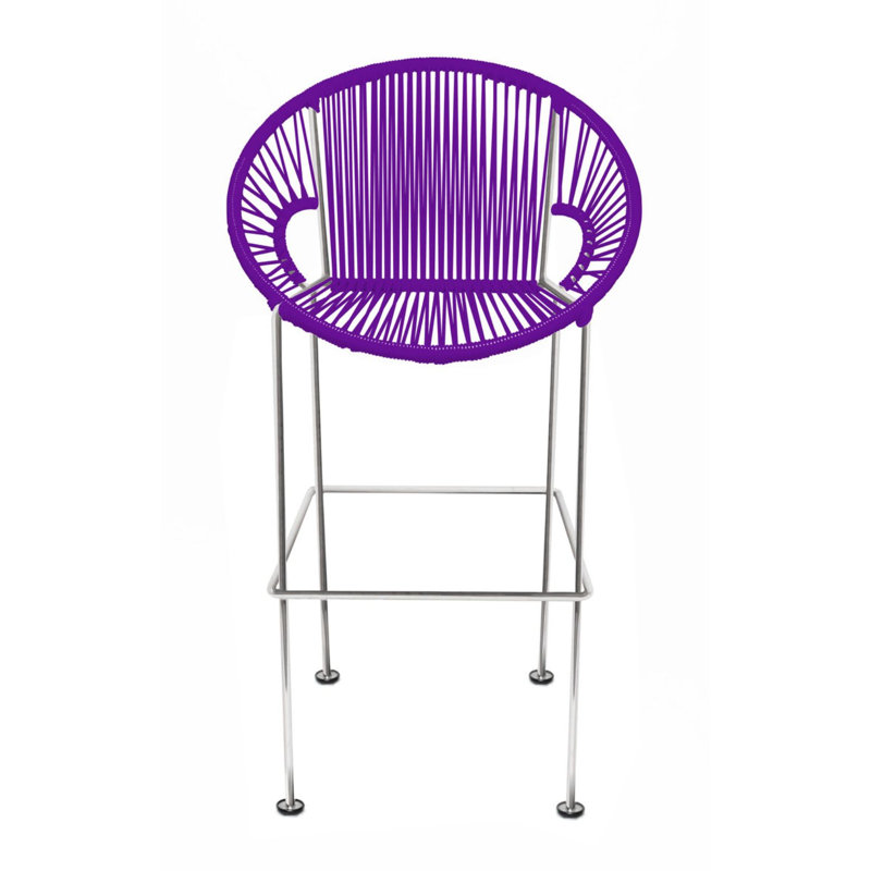 Tabouret 31 ", Mauve, Chrome