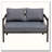 5-Piece Modular Outdoor Iron Sofa Set with PE Rattan and Wood-Plastic Table-826403769